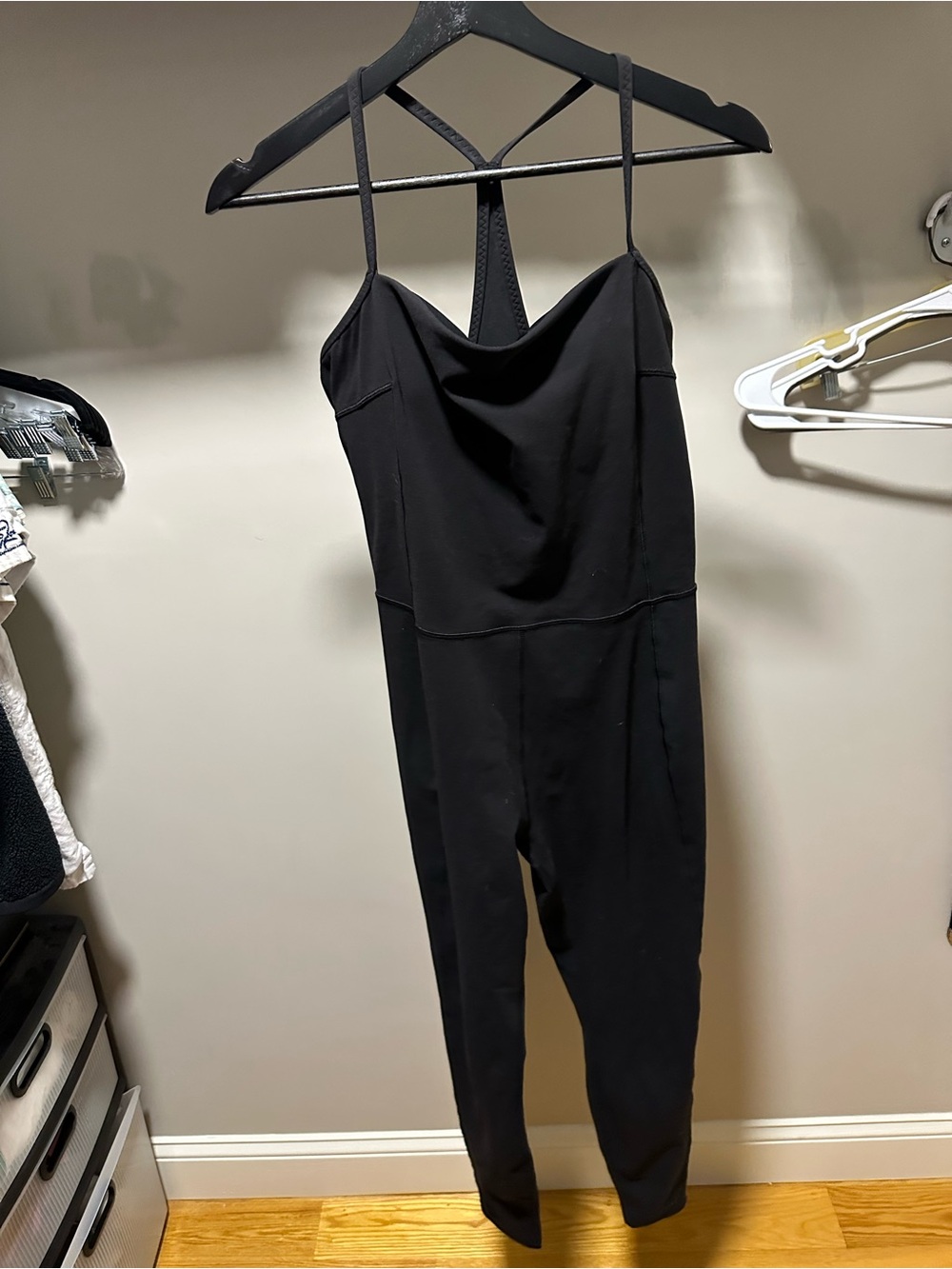 Vuori Black Long Jumpsuit with Strappy Back